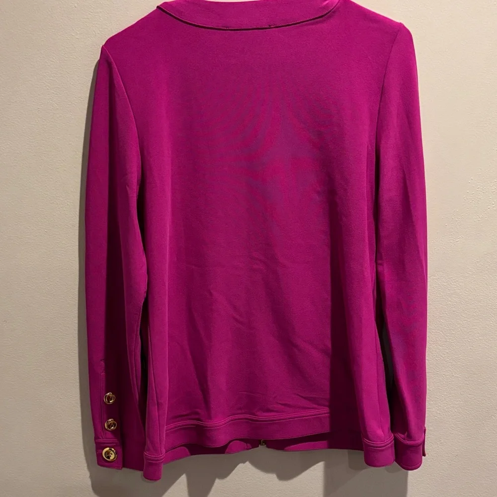 Boston Proper Fuchsia Jacket with Gold Zippers - Picture 6 of 7